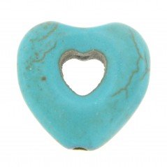 Aulite Forma Cuore Forato 14X15mm-Turchese 1pz