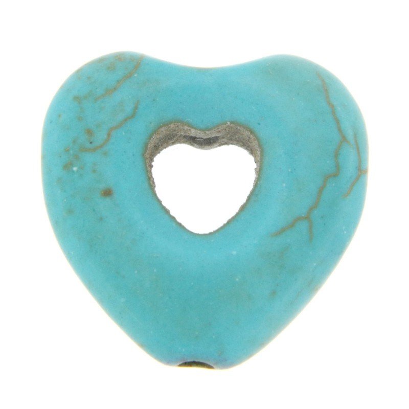 Aulite Forma Cuore Forato 14X15mm-Turchese 1pz