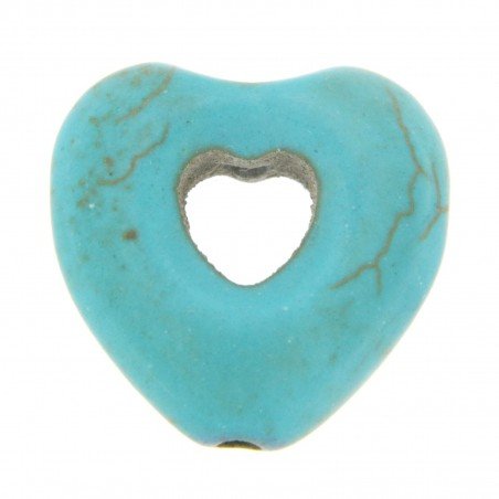 Aulite Forma Cuore Forato 14X15mm-Turchese 1pz