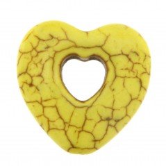 Aulite Forma Cuore Forato 24mm-Giallo 1pz