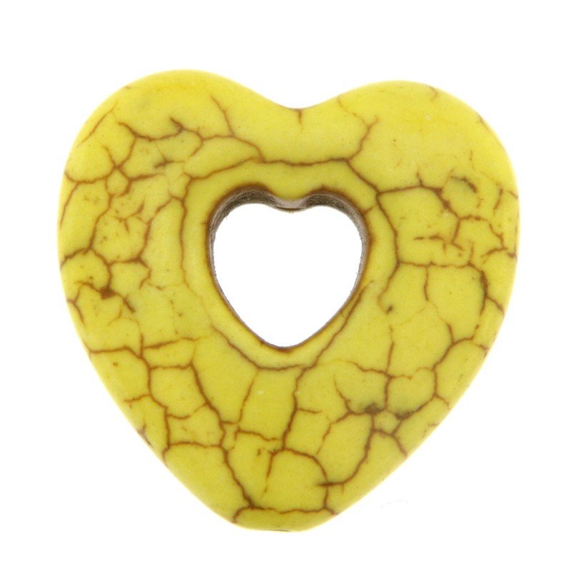 Aulite Forma Cuore Forato 24mm-Giallo 1pz