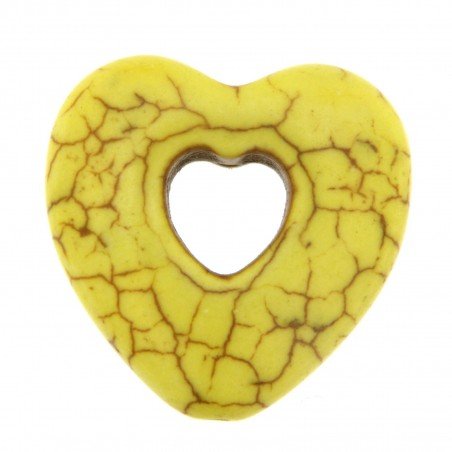 Aulite Forma Cuore Forato 24mm-Giallo 1pz