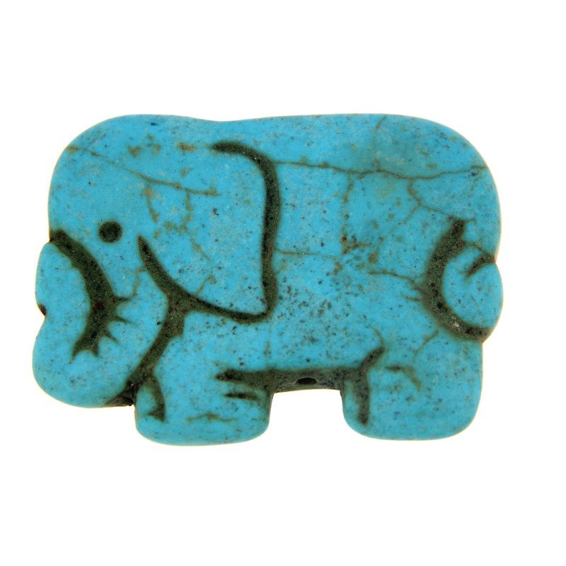 Aulite Forma Elefante Piatto 42X32mm-Turchese 1pz