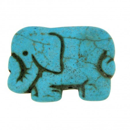 Aulite Forma Elefante Piatto 42X32mm-Turchese 1pz