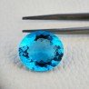Topazio Azzurro Blu Svizzero Idrotermale Taglio Ovale Sfaccettata a Mano Gemma Sciolta 20X17X10mm 18,30 Carati 1pz