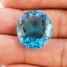 Topazio Azzurro Blu Svizzero Idrotermale Taglio Ovale Sfaccettata a Mano Gemma Sciolta 20X17X10mm 18,30 Carati 1pz