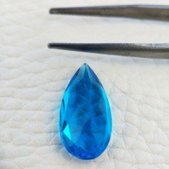 Topazio Azzurro Blu Svizzero Idrotermale Taglio Goccia Sfaccettata a Mano Gemma Sciolta 19X9X5-6mm 6,15 Carati 1pz