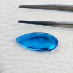 Topazio Azzurro Blu Svizzero Idrotermale Taglio Goccia Sfaccettata a Mano Gemma Sciolta 19X9X5-6mm 6,15 Carati 1pz