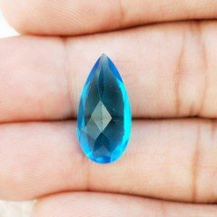 Topazio Azzurro Blu Svizzero Idrotermale Taglio Goccia Sfaccettata a Mano Gemma Sciolta 19X9X5-6mm 6,15 Carati 1pz