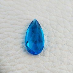 Topazio Azzurro Blu Svizzero Idrotermale Taglio Goccia Sfaccettata a Mano Gemma Sciolta 19X9X5-6mm 6,15 Carati 1pz
