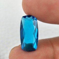 Topazio Azzurro Blu Svizzero Idrotermale Taglio Cuscino Sfaccettata a Mano Gemma Sciolta 19X10X5mm 6,75 Carati 1pz