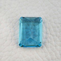 Acquamarina Idrotermale Taglio Smeraldo Ottagono Sfaccettata a Mano Gemma Sciolta 20X15X9mm 20,45 Carati 1pz