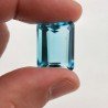 Acquamarina Idrotermale Taglio Smeraldo Ottagono Sfaccettata a Mano Gemma Sciolta 20X15X9mm 20,45 Carati 1pz