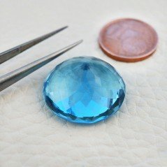 Acquamarina Idrotermale Taglio Tondo Sfaccettata a Mano Gemma Sciolta 20X20X11mm 23,40 Carati 1pz