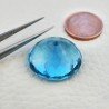 Acquamarina Idrotermale Taglio Tondo Sfaccettata a Mano Gemma Sciolta 20X20X11mm 23,40 Carati 1pz