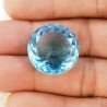 Acquamarina Idrotermale Taglio Tondo Sfaccettata a Mano Gemma Sciolta 20X20X11mm 23,40 Carati 1pz