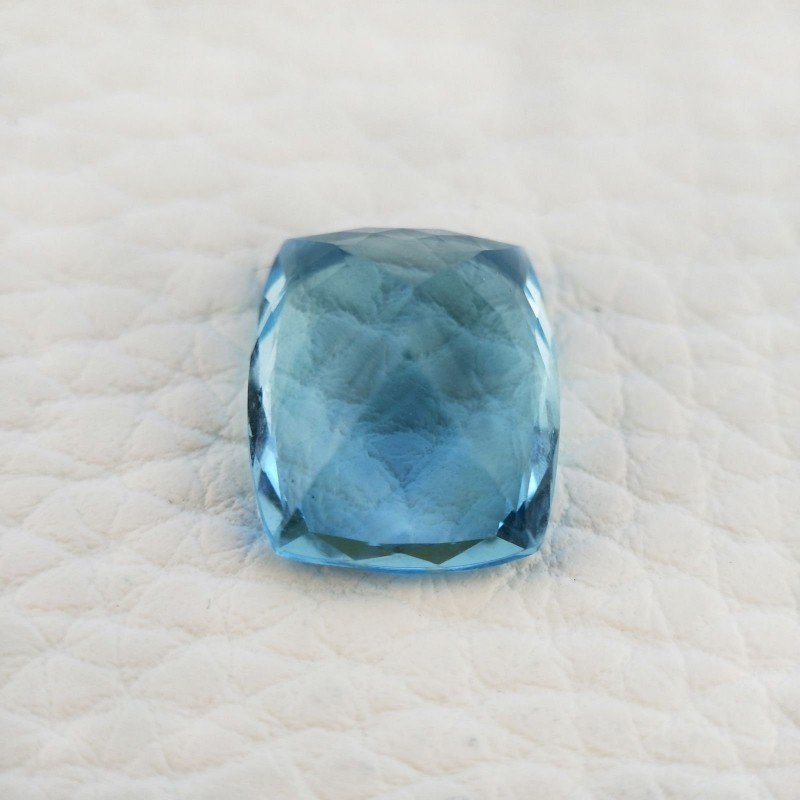 Acquamarina Idrotermale Taglio Cuscino Sfaccettata a Mano Gemma Sciolta 15X12X8mm 9,00 Carati 1pz
