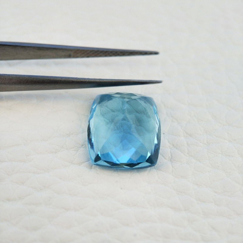 Acquamarina Idrotermale Taglio Cuscino Sfaccettata a Mano Gemma Sciolta 15X12X8mm 9,00 Carati 1pz