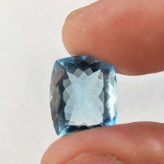 Acquamarina Idrotermale Taglio Cuscino Sfaccettata a Mano Gemma Sciolta 15X12X8mm 9,00 Carati 1pz
