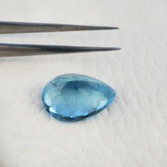Acquamarina Idrotermale Taglio Goccia Sfaccettata a Mano Gemma Sciolta 18X13X8mm 11,10 Carati 1pz