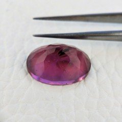 Tormalina Rubellite Idrotermale Taglio Cupola Ovale Sfaccettata a Mano Gemma Sciolta 18X13X8mm 10,75 Carati 1pz