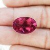 Tormalina Rubellite Idrotermale Taglio Cupola Ovale Sfaccettata a Mano Gemma Sciolta 18X13X8mm 10,75 Carati 1pz