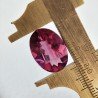 Tormalina Rubellite Idrotermale Taglio Cupola Ovale Sfaccettata a Mano Gemma Sciolta 18X13X8mm 10,75 Carati 1pz