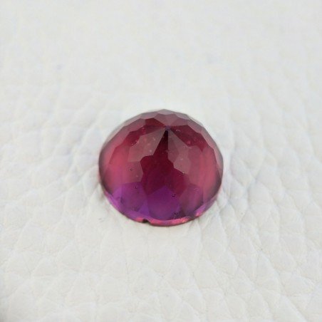 Tormalina Rubellite Idrotermale Taglio Cupola Tondo Sfaccettata a Mano Gemma Sciolta 16X16X9mm 13,95 Carati 1pz
