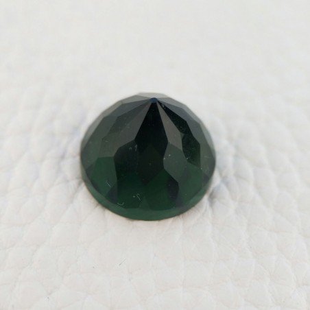 Tormalina Verde Idrotermale Taglio Cupola Tondo Sfaccettata a Mano Gemma Sciolta 16mm 1pz