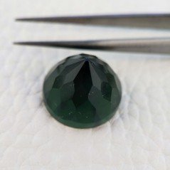 Tormalina Verde Idrotermale Taglio Cupola Tondo Sfaccettata a Mano Gemma Sciolta 16mm 1pz
