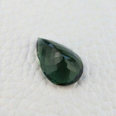 Tormalina Verde Idrotermale Taglio Goccia Sfaccettata a Mano Gemma Sciolta 20X13X8mm 11,80 Carati 1pz