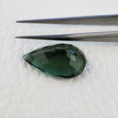 Tormalina Verde Idrotermale Taglio Goccia Sfaccettata a Mano Gemma Sciolta 20X13X8mm 11,80 Carati 1pz