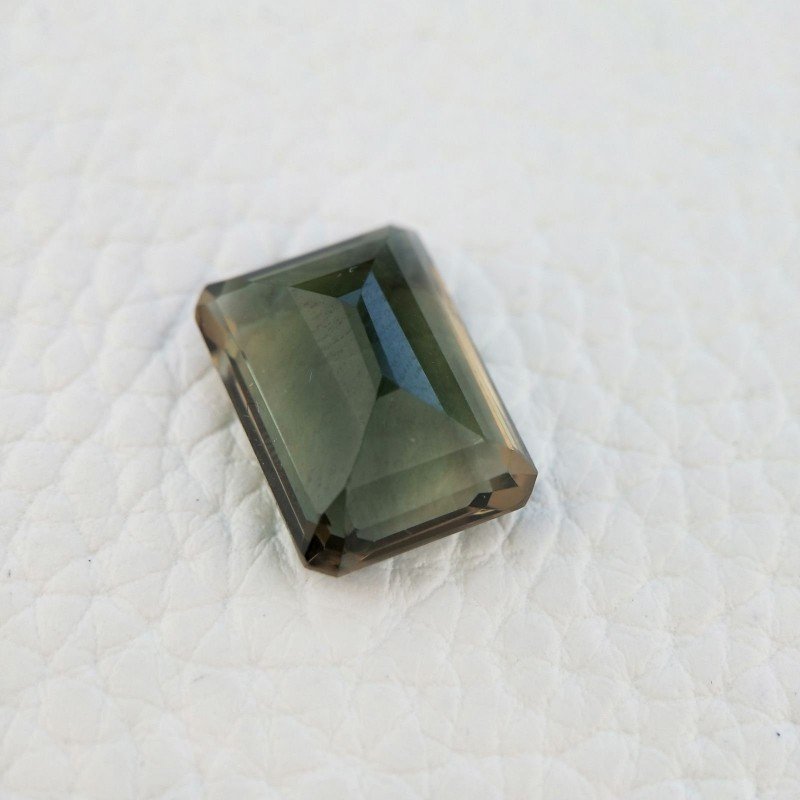 Tormalina Verde Idrotermale Taglio Smeraldo Ottagono Sfaccettata a Mano Gemma Sciolta 16X12X7mm 11,20 Carati 1pz