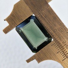 Tormalina Verde Idrotermale Taglio Smeraldo Ottagono Sfaccettata a Mano Gemma Sciolta 16X12X7mm 11,20 Carati 1pz