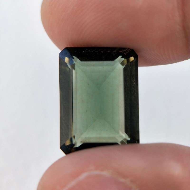 Tormalina Verde Idrotermale Taglio Smeraldo Ottagono Sfaccettata a Mano Gemma Sciolta 16X12X7mm 11,20 Carati 1pz