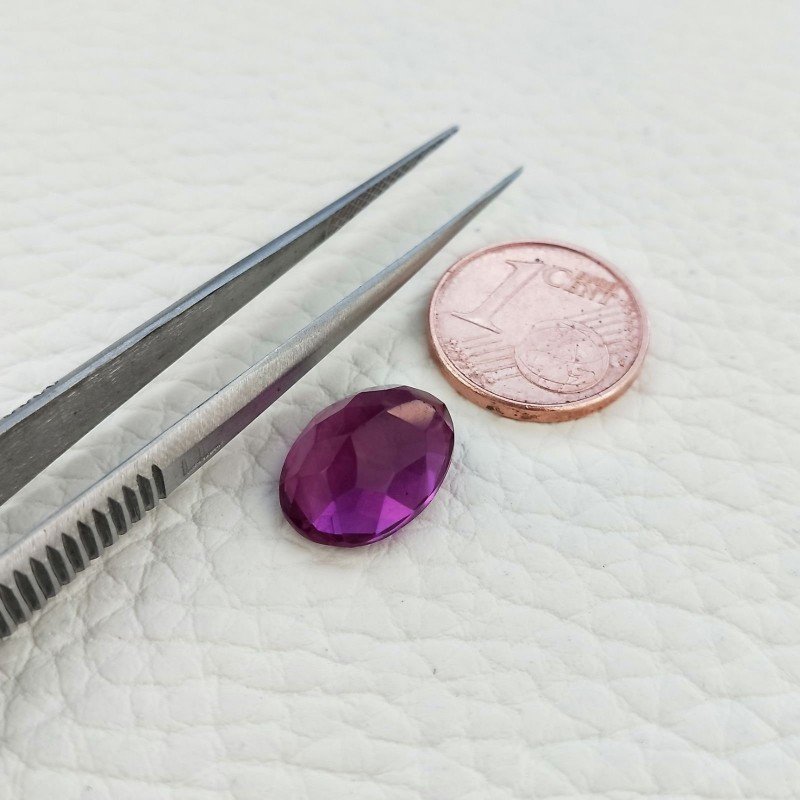 Tormalina Rubellite Idrotermale Taglio Ovale Sfaccettata a Mano Gemma Sciolta 14X10X5-6mm 6,00 Carati 1pz