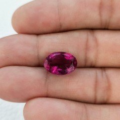 Tormalina Rubellite Idrotermale Taglio Ovale Sfaccettata a Mano Gemma Sciolta 14X10X5-6mm 6,00 Carati 1pz