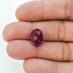 Tormalina Rubellite Idrotermale Taglio Ovale Sfaccettata a Mano Gemma Sciolta 14X10X5-6mm 6,00 Carati 1pz