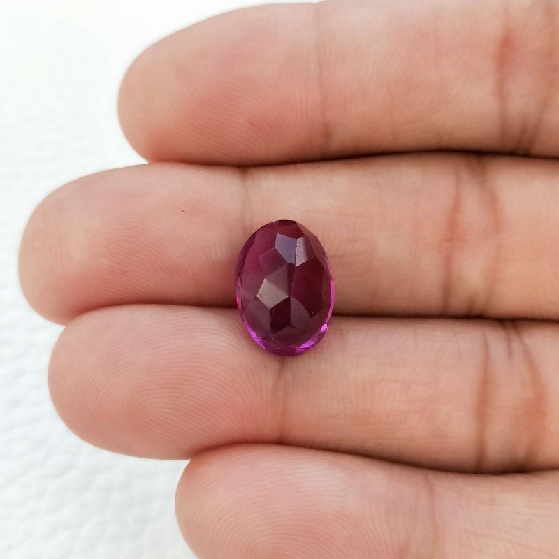 Tormalina Rubellite Idrotermale Taglio Ovale Sfaccettata a Mano Gemma Sciolta 14X10X5-6mm 6,00 Carati 1pz