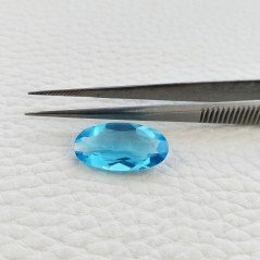 Topazio Azzurro Idrotermale Taglio Ovale Sfaccettata a Mano Gemma Sciolta 19X10X6mm 7,20 Carati