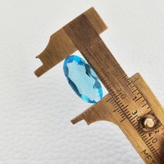 Topazio Azzurro Idrotermale Taglio Ovale Sfaccettata a Mano Gemma Sciolta 19X10X6mm 7,20 Carati