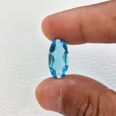 Topazio Azzurro Idrotermale Taglio Ovale Sfaccettata a Mano Gemma Sciolta 19X10X6mm 7,20 Carati