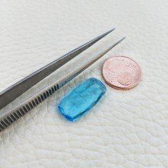 Topazio Azzurro Idrotermale Taglio Cuscino Sfaccettata a Mano Gemma Sciolta 19X10X5mm 7,00 Carati 1pz