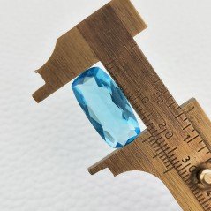 Topazio Azzurro Idrotermale Taglio Cuscino Sfaccettata a Mano Gemma Sciolta 19X10X5mm 7,00 Carati 1pz