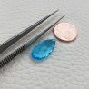 Topazio Azzurro Idrotermale Taglio Goccia Sfaccettata a Mano Gemma Sciolta 19X10X6mm 7,15 Carati 1pz
