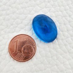 Topazio Azzurro Blu Svizzero Idrotermale Taglio Cupola Ovale Sfaccettata a Mano Gemma Sciolta 18X13X9mm 11,90 Carati 1pz