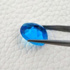 Topazio Azzurro Blu Svizzero Idrotermale Taglio Cupola Ovale Sfaccettata a Mano Gemma Sciolta 18X13X9mm 11,90 Carati 1pz