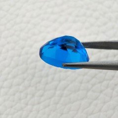 Topazio Azzurro Blu Svizzero Idrotermale Taglio Cupola Ovale Sfaccettata a Mano Gemma Sciolta 18X13X9mm 11,90 Carati 1pz