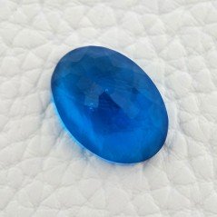 Topazio Azzurro Blu Svizzero Idrotermale Taglio Cupola Ovale Sfaccettata a Mano Gemma Sciolta 18X12X9mm 12,00 Carati 1pz