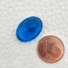Topazio Azzurro Blu Svizzero Idrotermale Taglio Cupola Ovale Sfaccettata a Mano Gemma Sciolta 18X12X9mm 12,00 Carati 1pz